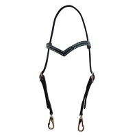 Bithänger, Semizaum "Bocana" schwarzes Leder mit Karabiner silberfarben (vernickelt),anthrazit