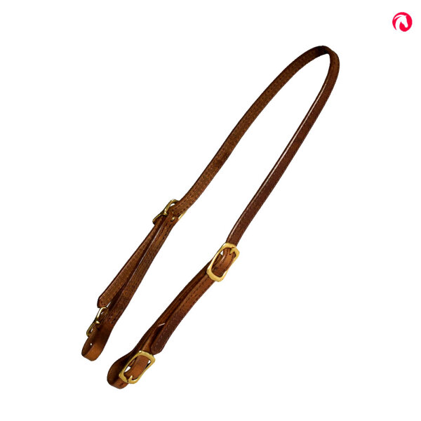 Bithänger Semizaum "Betania" harness Leder mit Schnallen messing,braun