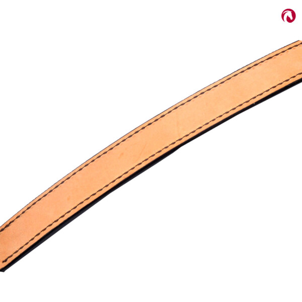 Bithänger, Semizaum "Belleza" anatomisch, natur Leder mit Schnallen messing,braun