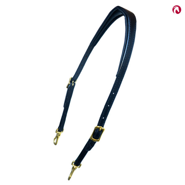 Bithänger, Semizaum "Belleza" anatomisch, schwarzes Leder mit Schnallen messing,schwarz