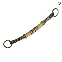 Kolumbianisches Rohhautbosal - natur/schwarz zickzack-Muster