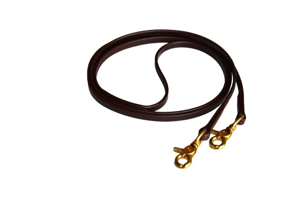 Lederzügel mit Karabiner - 10 mm